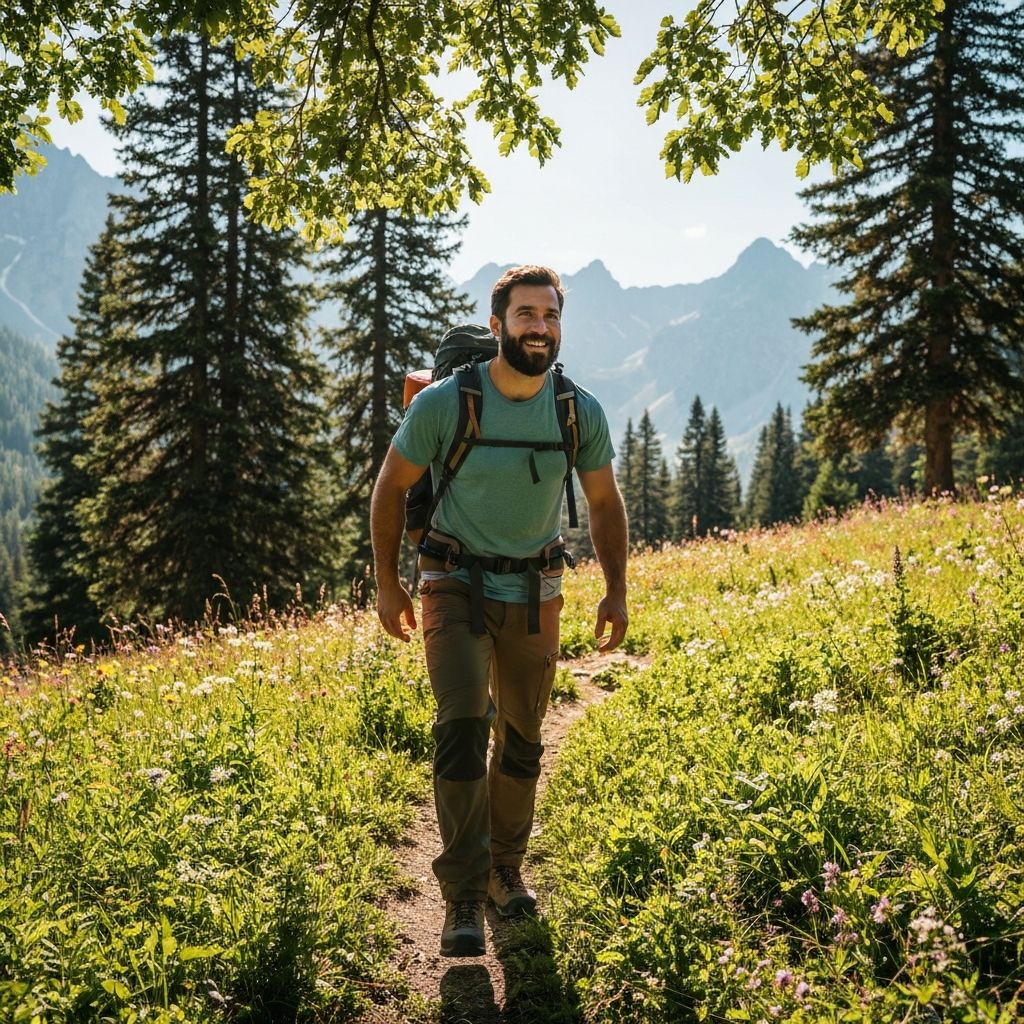 Active man enjoying outdoor activities